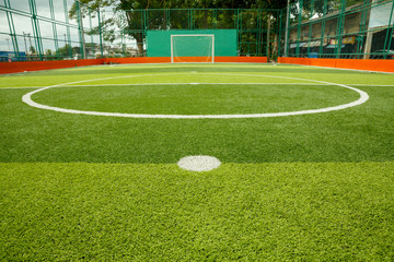 Artificial turf soccer field