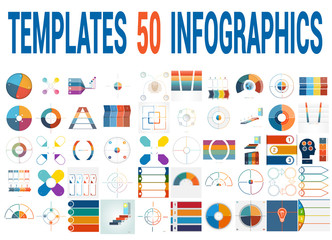 50 Vector Templates for Infographics for four positions.