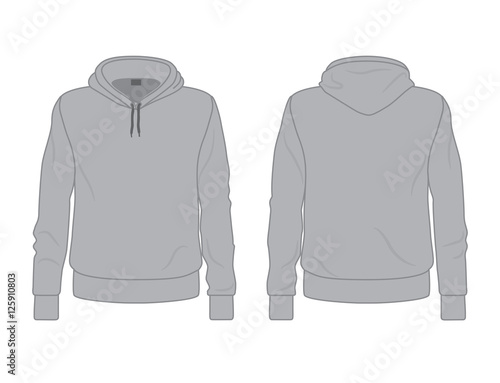Download "Gray men's hoodie template, front and back view " Stock ...
