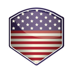 badge with usa flag colors over white background. vector illustration