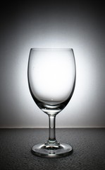 Empty wine glass isolated on a white background