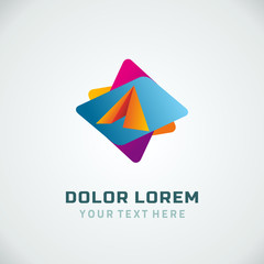  Vector logo with triangle creative concept.