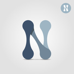 N letter icon, concept of internet network