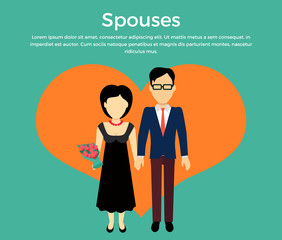 Spouses Concept Vector in Flat Design