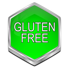 Gluten free Button - 3D illustration