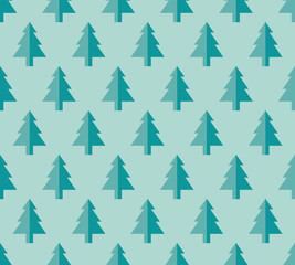 Christmas tree Seamless pattern for new year greeting card/wallpaper background. Vector Illustration. fir tree symbol.