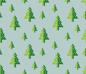 Christmas tree Seamless pattern for new year greeting card/wallpaper background. Vector Illustration. fir tree symbol.