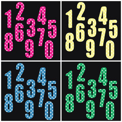 Polka Dot Numbers Alphabet set.Polka Dot Patterns Numbers,Calligraphy,Font Element
