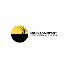 Energy company flat round logo