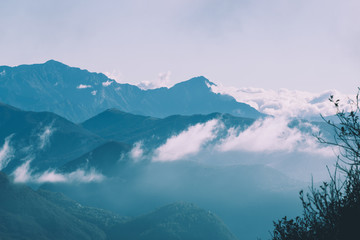 View from the summit of monte lema on the swiss and italian alps