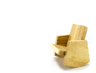 Small wooden chair isolate on white background