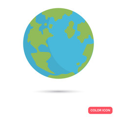 Earth planet color icon. Flat design. Environmental theme for web and mobile
