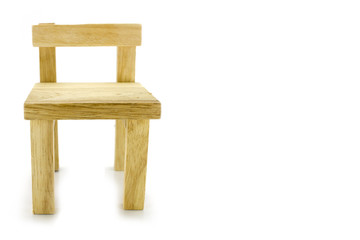 Small wooden chair isolate on white background