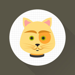 Cat muzzle color icon. Flat design. Pet shop theme