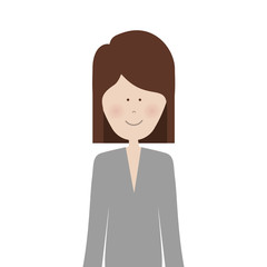 cartoon woman smiling with executive clothes over white background. vector illustration