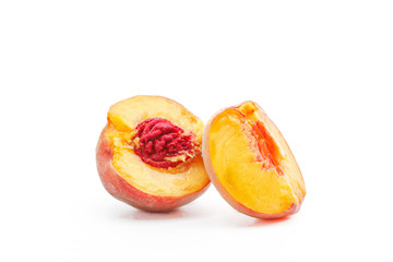 Peach isolated on white background