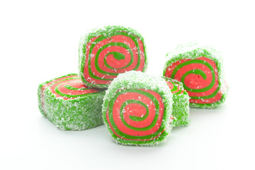Tasty Turkish delight isolated on white