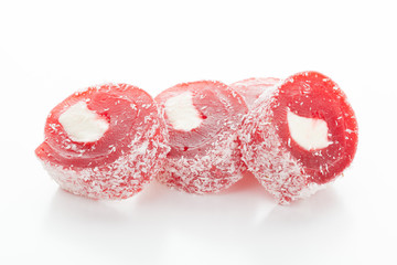 Tasty Turkish delight isolated on white