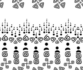 Seamless background with ethnic Indian symbols. EPS10 vector illustration.