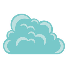 blue cloud shape icon over white background. vector illustration