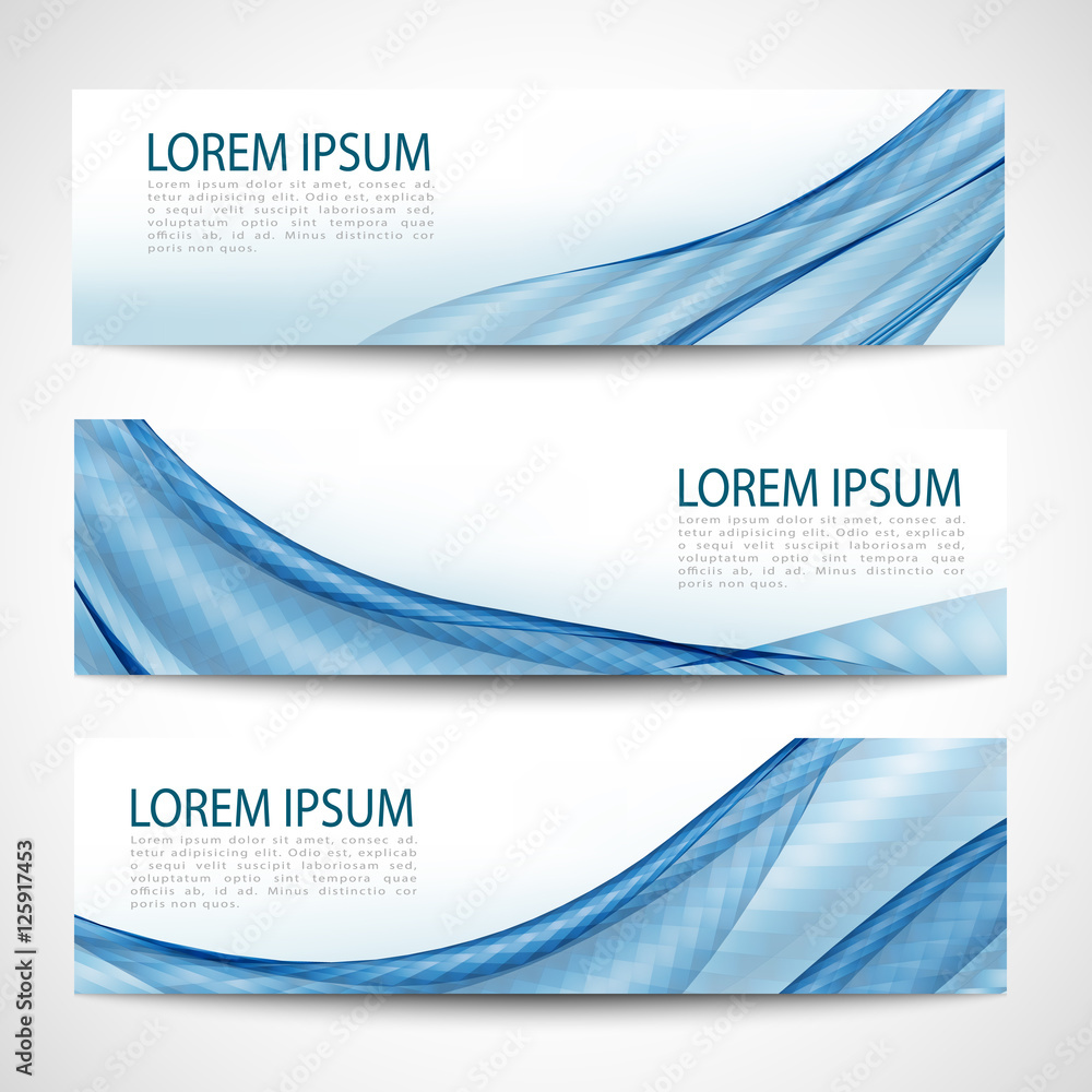 Canvas Prints abstract header blue wave white vector design