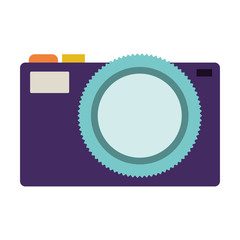 photographic camera device icon over white background. vector illustration