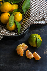 Fresh organic tangerine fruits