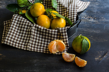 Fresh organic tangerine fruits