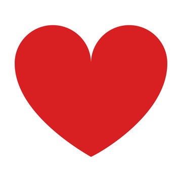 red heart shape icon over white backgorund. love symbol. vector illustration