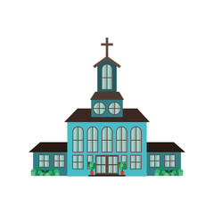 church building icon over white background. vector illustration