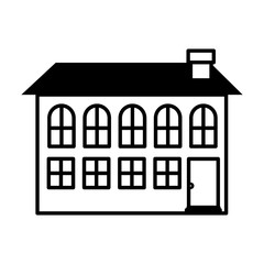Home building icon. silhouette of house architecture and real estate theme. Isolated design. Vector illustration