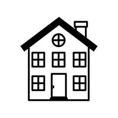 Home building icon. silhouette of house architecture and real estate theme. Isolated design. Vector illustration