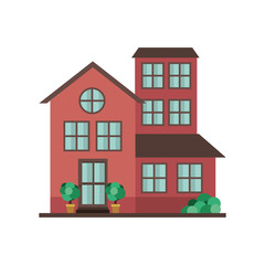 Home building icon. house architecture and real estate theme. Isolated and colorful design. Vector illustration