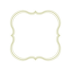 decorative green frame icon over white background. vector illustration