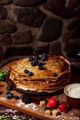 Crepes with berries