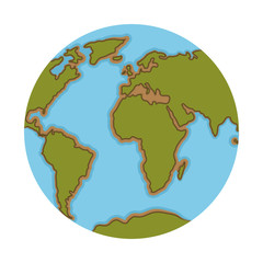 Planet icon. Earth world globe and continent theme. Isolated design. Vector illustration