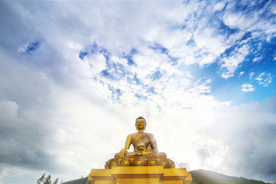 Buddha on bright day, Buddha Dordenma statue, Thimphu, Bhutan