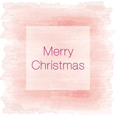 'Merry Christmas' inscription signed on light red watercolor background