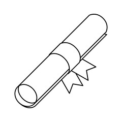 Diploma icon. School supply object and education theme. Isolated design. Vector illustration