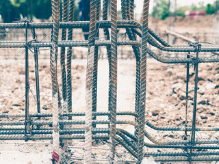 WRONG installation of reinforced beam steel bar in-situ construction site