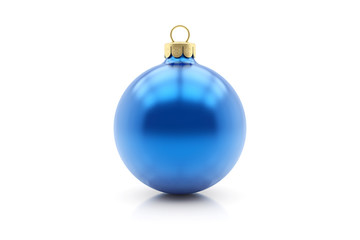 Weihnachtskugel blau metallic matt