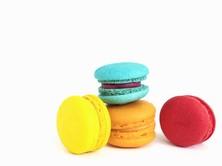Colorful macaroon isolated on white background
