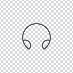 Headphone icon vector, clip art. Also useful as logo, web UI element, symbol, graphic image, transparent silhouette and illustration.