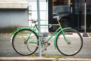Fototapeta na wymiar City street. A bike.