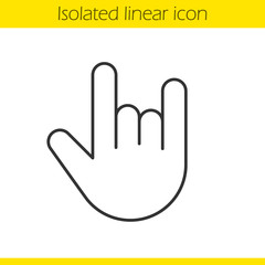 Heavy metal gesture linear icon