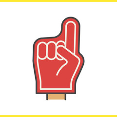 Foam finger color icon