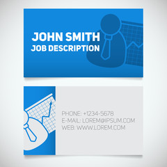 Business card print template with presentation graph logo