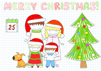 Mom, dad and two children