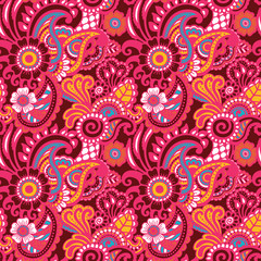 Paisley seamless colorful pattern