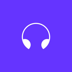 Headphone icon vector, clip art. Also useful as logo, web UI element, symbol, graphic image, silhouette and illustration.